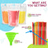FROZIP 100pcs 16oz x100 Drink Pouches for Adults - Drink Pouches with Straws & Funnel - Resealable Smoothie Pouches