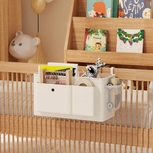 2pcs) Edudif Bedside Caddy Bedside Organizer with Fixed Straps & Water Bottle Holder, Bunk Bed Caddy ideal for Home