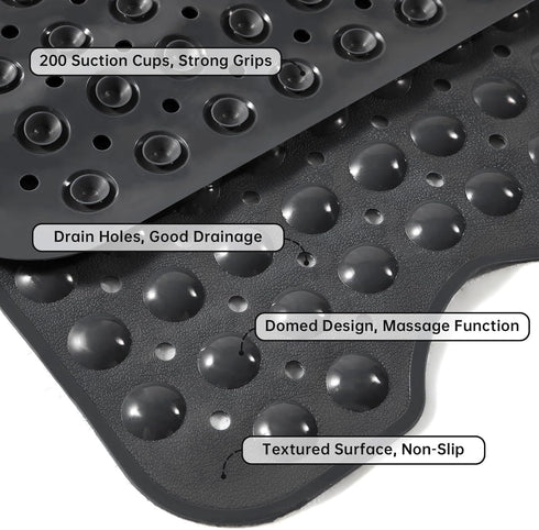 Tree Bud Bathtub Mats, Non-Slip Extra Long Shower Mat 39 x 16 Inch, Machine Washable for Kids