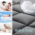 HYLEORY Queen Mattress Pad Quilted Fitted Protector, Cooling Pillow Top Mattress Cover with 8-21" Deep Pocket, Dark Grey