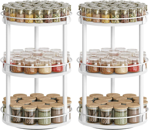 Set 2 3-Tier Countertop, SR23L2WW YATINEY Spice Rack, of Lazy Susan Organizer, Turntable Organizer For Cabinet, Compact