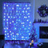300LED 8 9.8x9.8ft JMEXSUSS Christmas Curtain Lights Plug in with Remote, Blue and White Christmas Lights Indoor