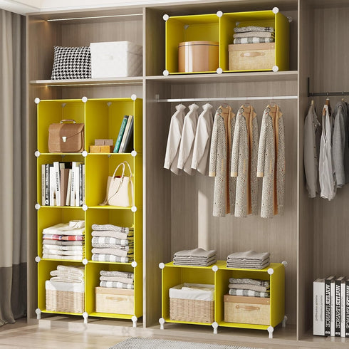 6 Closet AWTATOS Cube Storage Organizer, Cube Organizers and Storage, DIY Stackable Bookshelf Plastic Clothes Organizer