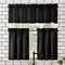 No. 918 Martine Microfiber Semi-Sheer Rod Pocket Kitchen Curtain Valance and Tiers Set, 54" x 45", Black