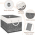 Storage Bin, Collapsible Storage Basket for Organizing, Large Storage Boxes with Rope Handles, White & Black, Pack of 3