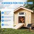 4 Anti-Pinch IPX5 Automatic Chicken Coop Door Solar Powered, LCD Display Automatic Chicken Door with Timer & Light