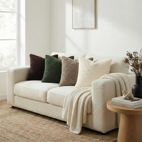 Pack 2 18x18 Inch, decorUhome of Throw Pillow Covers Faux Fur Decorative Sherpa Pillow Covers Fuzzy Accent Soft