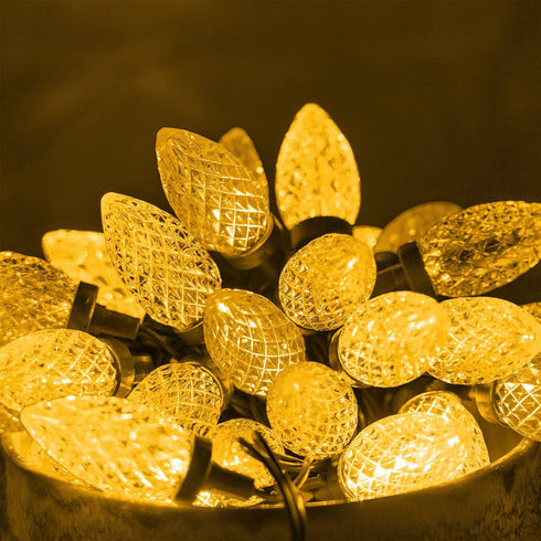C9 100 66 Dazzle Bright Christmas String Lights, LED FT Waterproof Connectable Green Wire Fairy Lights, Christmas