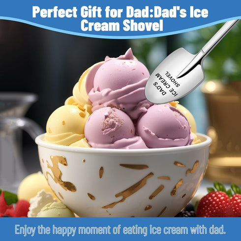 Gifts for Dad - Dad's Ice Cream Shovel, Father Presents, Stainless Steel Ice Cream Shovel for Christmas, Father's Day