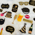 Adult 50th Birthday Photo Booth Props, 41 Pcs for Her Him, Gold and Red Decorations, 50th Happy Birthday Supplies