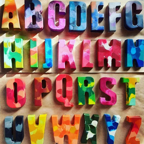 2 Pack Uppercase Letters Crayon Mold Lowercase Alphabet Chocolate Baking Mold Resin Mold Cake Pan Handmade Soap Mold