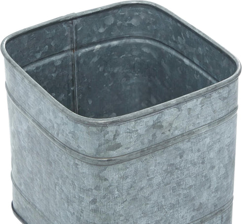 Deco 79 Decorative Canisters Set of 2, 8" & 7"H, Silver Metal Decorative Containers Keepsake Boxes