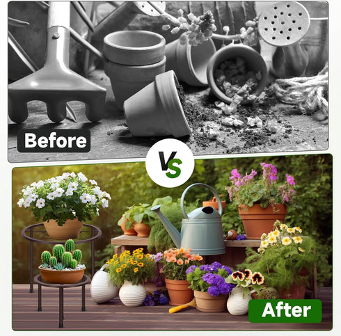 6 Pack Sbosbo Metal Plant Stands, Heavy Duty Plant Stand for Indoor Outdoor, Anti-Rust Iron Flower Pot Stands Outdoor