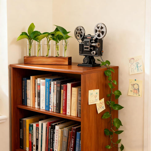 10 Renmxj Plant Propagation Station, Plant Terrarium with Wooden Stand for Hydroponics Plants Office Decor Unique