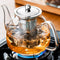 PARACITY 34 OZ Glass Teapot, Borosilicate Clear Tea Kettle with Removable Stainless Steel Infuser for Camping, Travel