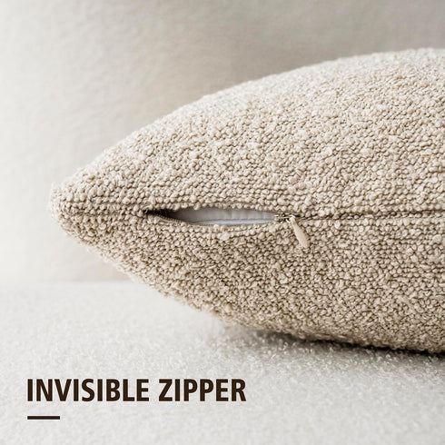 Cozy 12 20 Inch,Beige Foindtower Textured Boucle Throw Pillow Covers Accent Solid Lumbar Pillow Cases Soft Decorative