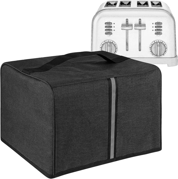 Toaster Cover Dark Grey Compatible with Most 4-slice Toasters, Washable Storage and Dust Protection