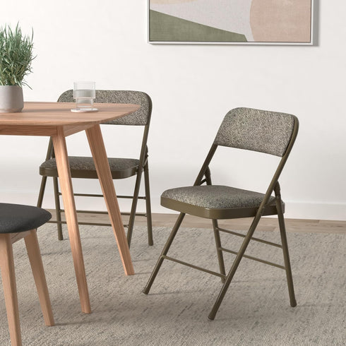 Pack 2 (2-Pack Amazing for less of (Fabric/Vinyl) Steel Frame Metal Foam Padded Folding Chairs (Black, Gray, White)