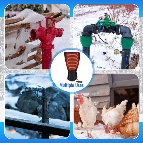 Glooglitter 2 25.2"x14" Pcs Electric Heated Outdoor Faucet Cover for Winter Freeze Protection Heating Hose Bib Covers