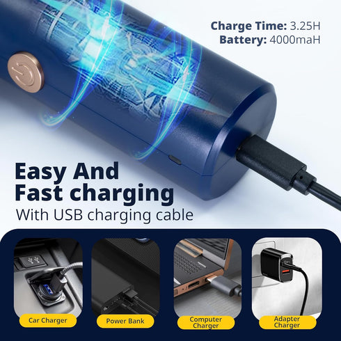 DIFABELLA 2-in-1 Wireless Car Vacuum Cleaner, High Power Cordless Mini Vacuum with LED Lighting