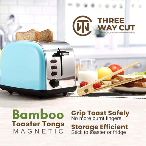 Toaster Tongs With Magnet - Kitchen Utensils for Cooking and Holding Toast, Bacon, Muffin, Bagel, Bread
