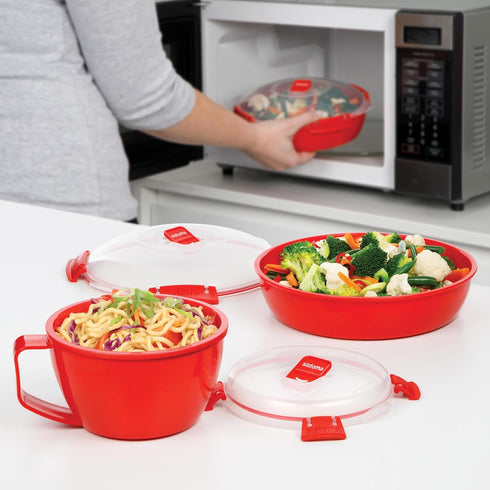 Sistema Microwave Collection Noodle Bowl - 1109ZS, 1 Count (Pack of 1), Red