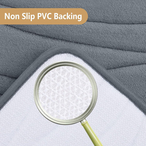 Buganda U-Shaped Toilet Rugs 24x20, Dark Grey, Ultra Soft & Absorbent Non-Slip Bath Mat, Machine Wash Dry
