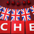2 Pieces British Party Garland, Cheers British Banner Garland, UK Flag Pennant Banner for Hanging Decoration