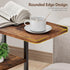 C Shaped End Table, Small Side Table for Couch, Recliner, Slide Under Sofa Tray Desk Snack Tables with Storage Bag