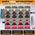 Boxy Concepts 6-Shelf Cowboy Hat Organizer Rack - 13in Wide X-Large Grey, Hat Rack for Wall Mount Hook & Loop
