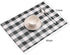 Nobildonna 18"x13" Plaid Checkered Placemats, Black & White, Set of 4 Durable Dining Table Mats