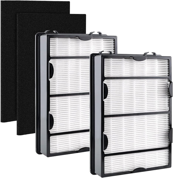 HAPF600 True HEPA Filters Replacement for Holmes Air Purifier Filter B, Includes 2 HEPA Filters & 2 Carbon Filters