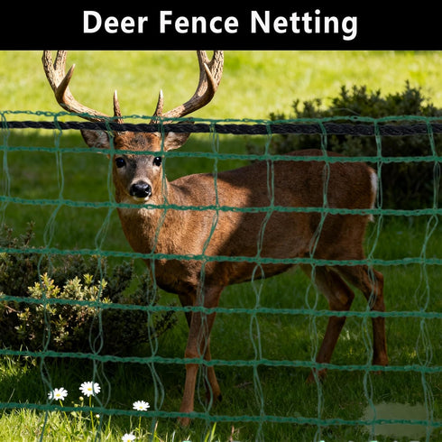 5x100ft Deer Fence Netting, Plastic Mesh Fence Heavy Duty Garden Fence Animal Barrier Garden Netting for Plants Fruit