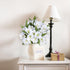 Alstroemeria Artificial Flowers, 18 Long Stems Faux Bouquet Silk Petals for Wedding Decoration, 4pcs (White)
