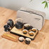 sets, TeaSet, sets sets, LURRIER Gongfu tea Portable Ceramic Asian Tea for adult, Tea Gift Grey leather case, Portable