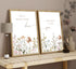 2 libitea Pcs Wildflower Nursery Wall Art Flower Botanical Sentence Poster Painting Picture Wall Decor Boho Girl