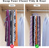 Ohuhu Tie Rack Hanger for Closet, 2 Packs 24 Folding Hooks Wooden Tie Holder Organizer, Walnut
