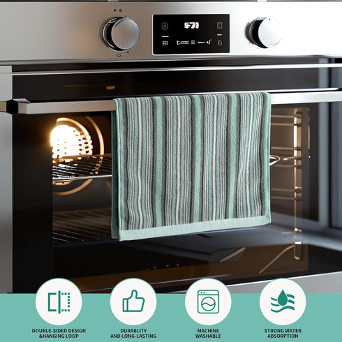 SALAS Sets 16" 26", 6 Premium Cotton Kitchen Dish Towels for Drying Dishes,Large Long Hand Towels, Thick Highly