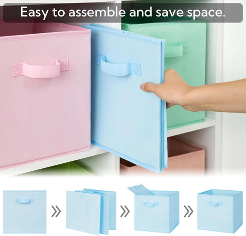 GRANNY SAYS 8-Pack Cube Storage Bins, 13x13x13 Collapsible Fabric Storage Organizer with Handle, Toy Baskets for Kids