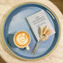 Counter, Room,(13") Blue Decorative Tray for Coffee Table, Round Beaded Plastic Serving Tray forKitchen Ottoman, Living