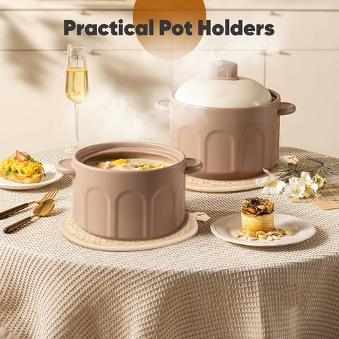 Oven Mitts and Pot Holders Set, 4 Pieces - Heat Resistant 500 ? Oven Mitt and Pot Holder, Non-Slip Silicone Surface,