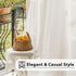 FMFUNCTEX Beige Linen Sheer Curtains for Bedroom, 54 inch Length Natural Flax Blend Draperies, 2 Panels Rod Pocket for