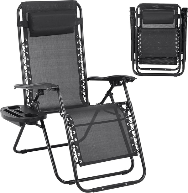 Zero Gravity Chair Folding Lounge Chair Lawn Chair Adjustable Camping Reclining Chair