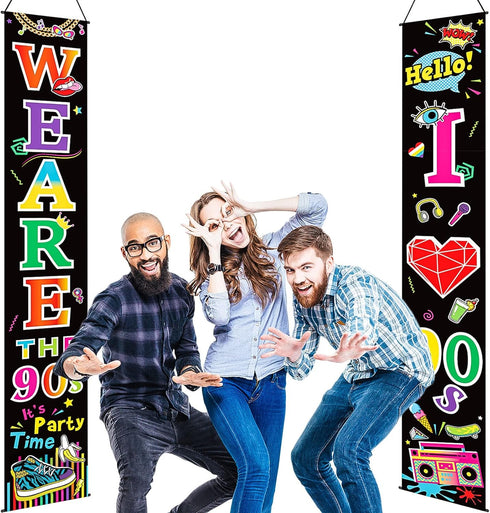 Blulu 70s 80s Party Decoration, I Love 1980s Banner, Back to The 1980s Hanging Porch Signs for Wall Decor