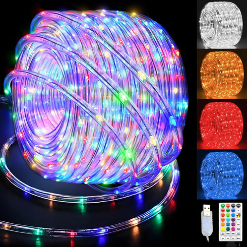 33Ft LED Rope Lights Indoor,100 LED Tube Lights with 18 Colors,String Lights
