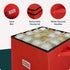 Handy Laundry Christmas Ornament Storage - Holds Up to 64 Ornaments, Adjustable Dividers, Red Storage Box