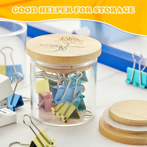 24 Set Gueevin Pieces Yogurt Jar Lids Bulk Bamboo Wooden Lids Compatible with Oui Yogurt Jars Round Reusable