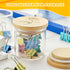 24 Set Gueevin Pieces Yogurt Jar Lids Bulk Bamboo Wooden Lids Compatible with Oui Yogurt Jars Round Reusable
