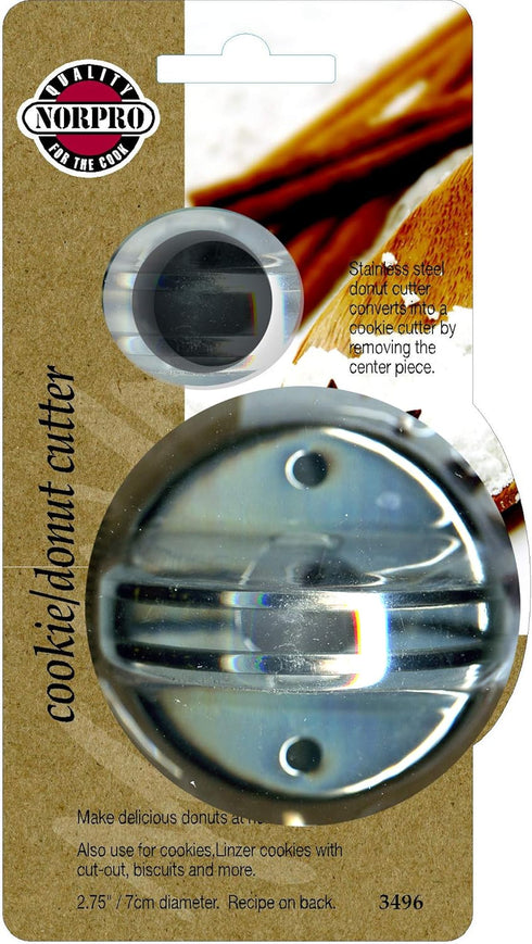 Norpro Stainless Steel Donut/Biscuit/Cookie Cutter, 2.75in/7cm, Removable Center