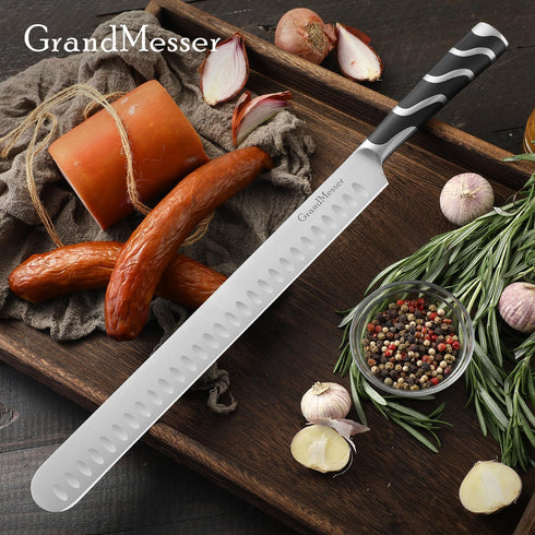Carving Knife, 12 Inch Slicing Knife for Meat, Premium German Steel Brisket Knife with ABS Handle, Sheath & Case